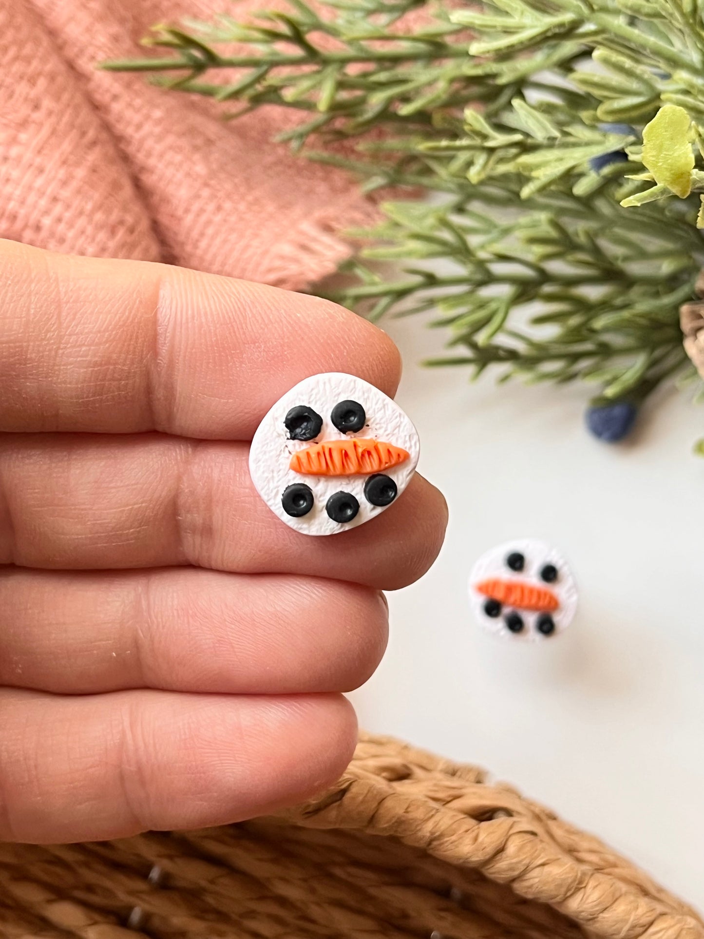 Snowman Face Stud