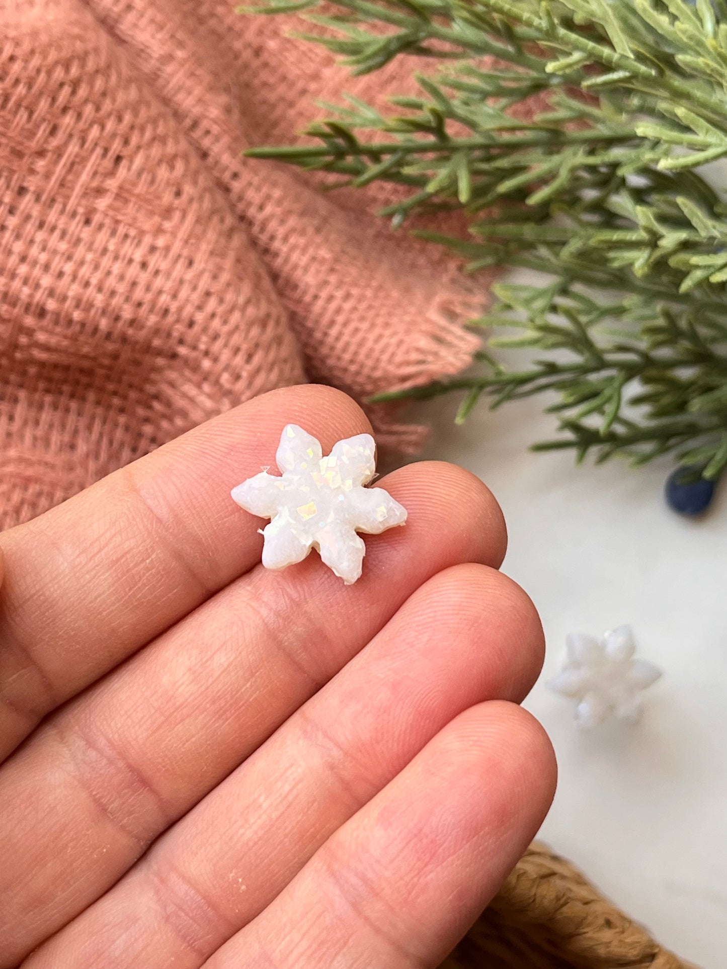 Opal Snowflake Stud